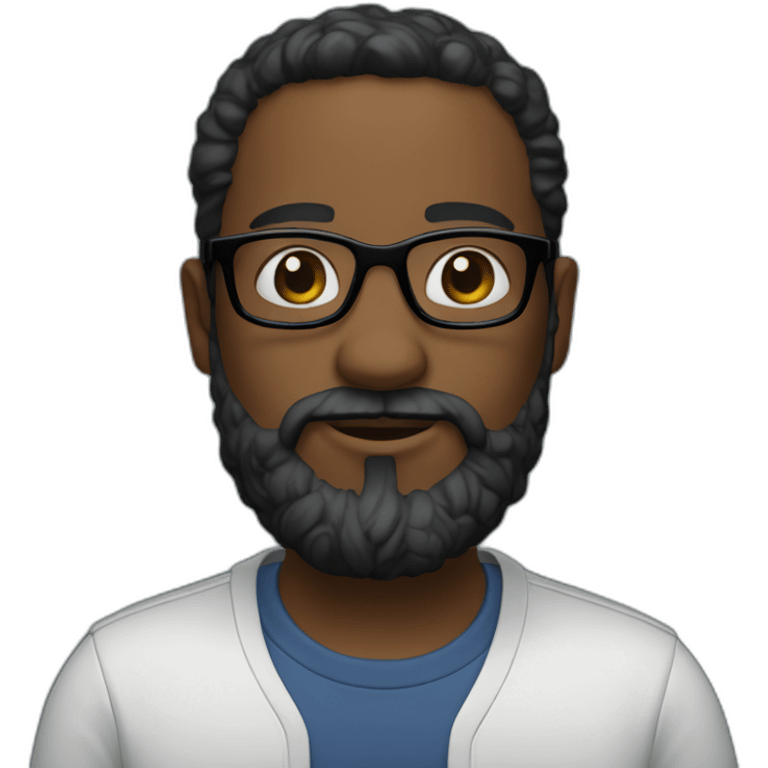 Black l'an with beard and glasses emoji