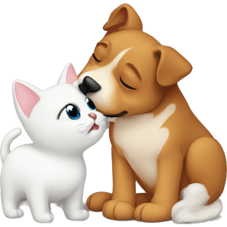 Dog kiss cat emoji