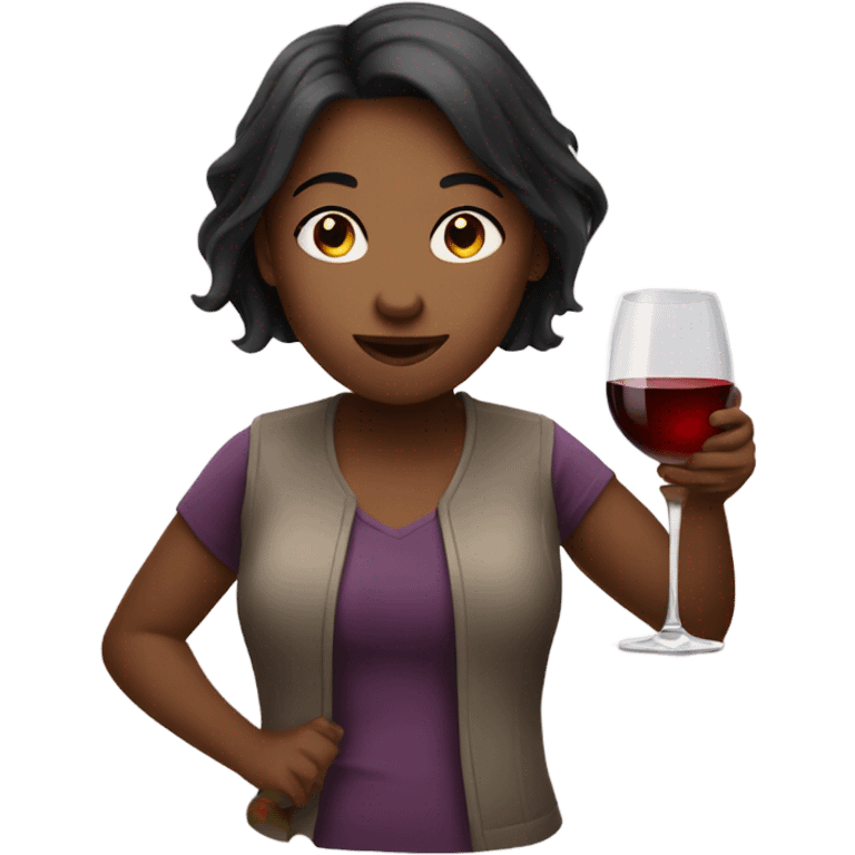 Girl holding wine glass emoji