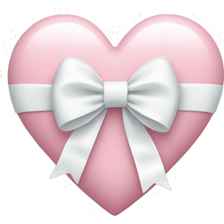 Pastel pink heart with white bow emoji