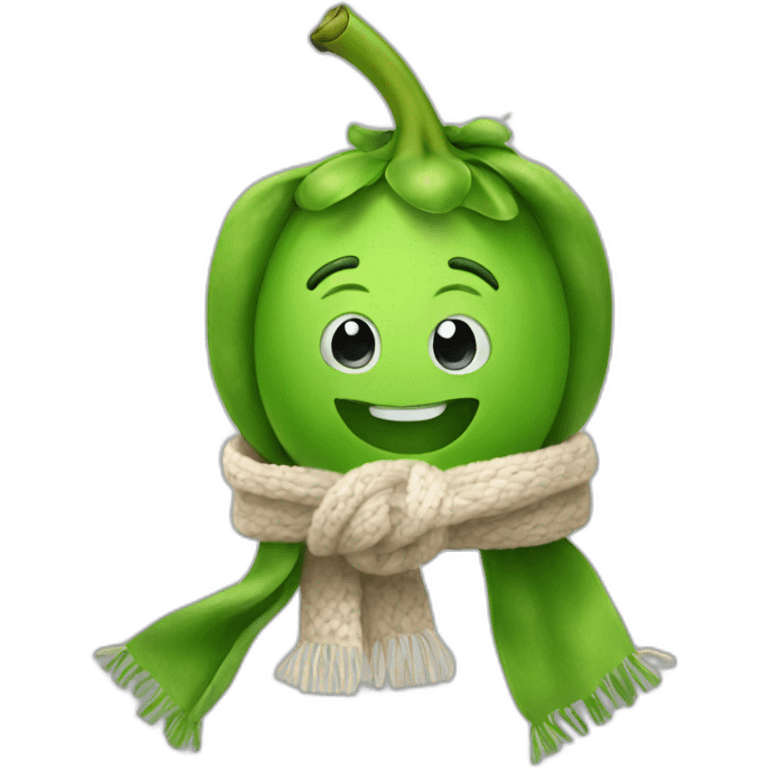 pea with scarf emoji