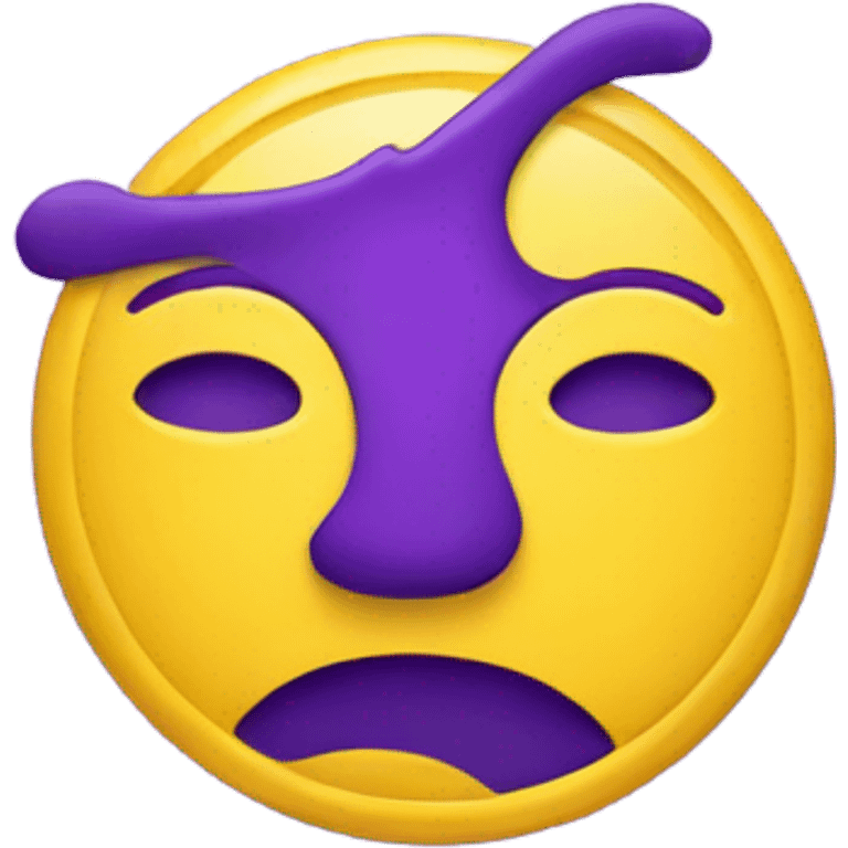 a Wavy yellow rectangle with a purple outline circle in the middle  emoji