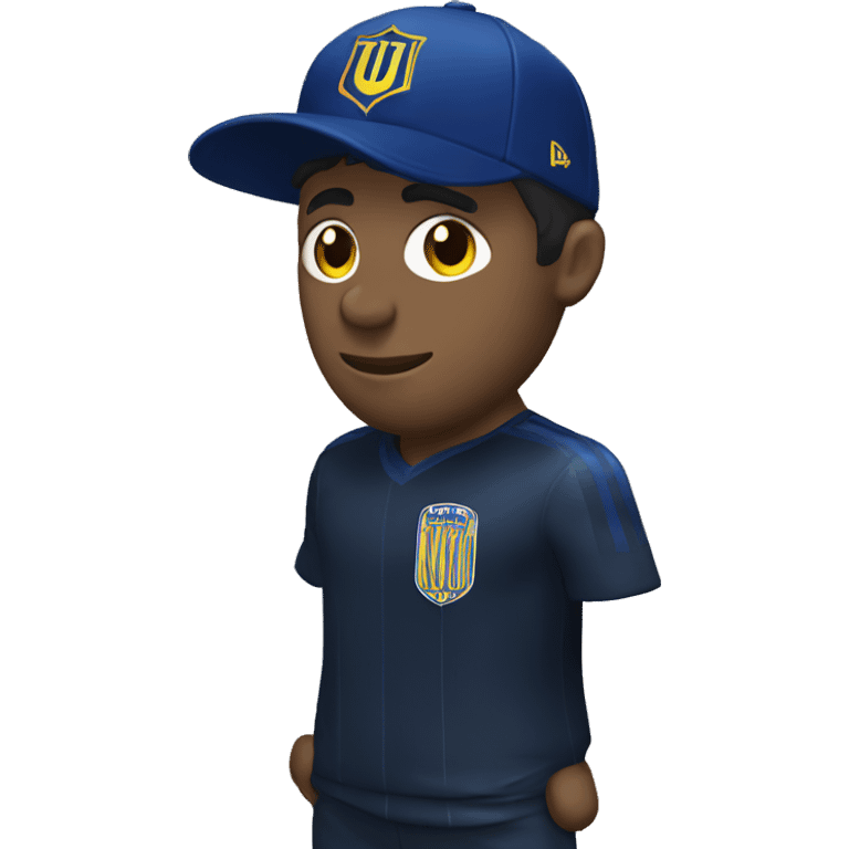 chico con gorro negro y camisa de la boca juniors emoji