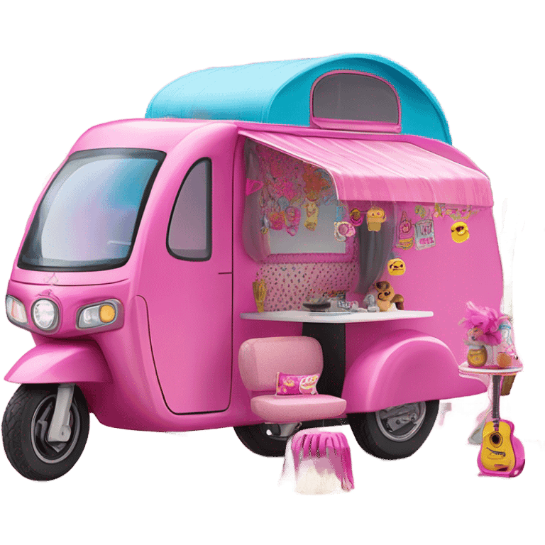 Barbie dream house Caravan motorbike tuk tuk  emoji