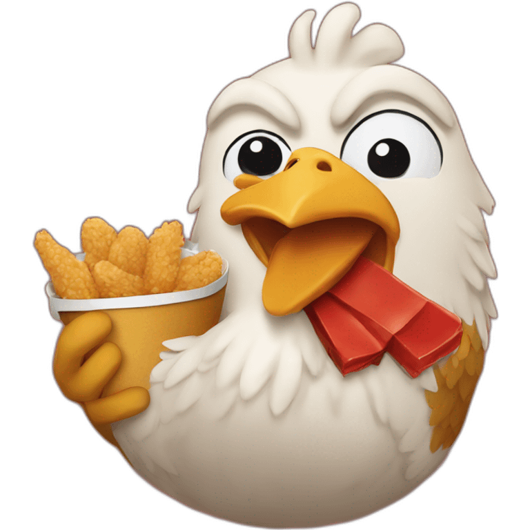 Chicken eating kfc emoji