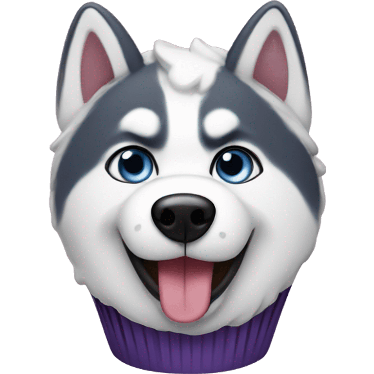 husky cupcake emoji