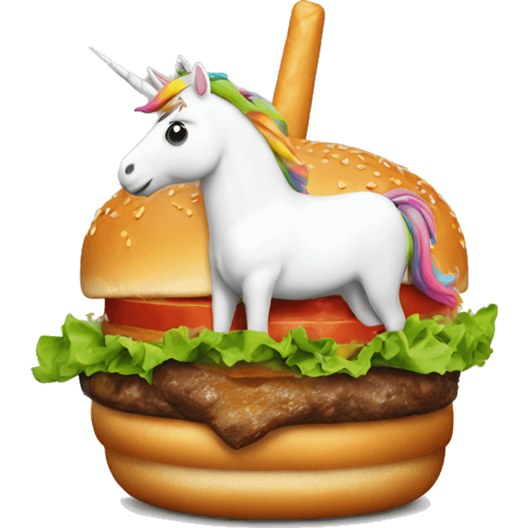 Unicorn in burger emoji