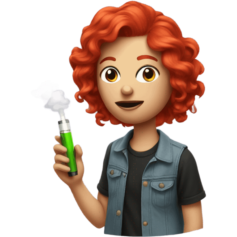 red head with vape emoji