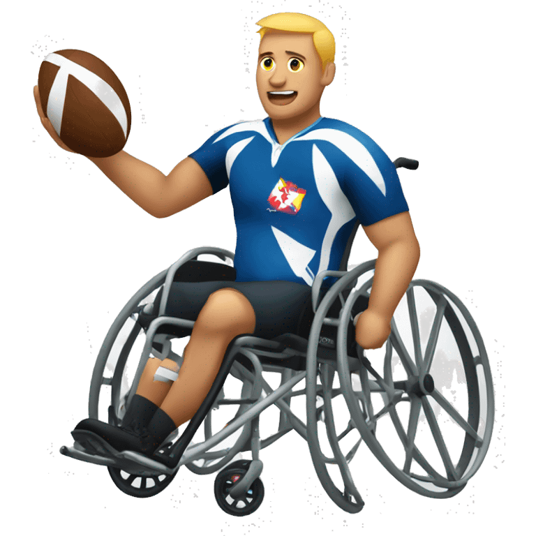 Athlete playing rugby in a wheelchair emoji