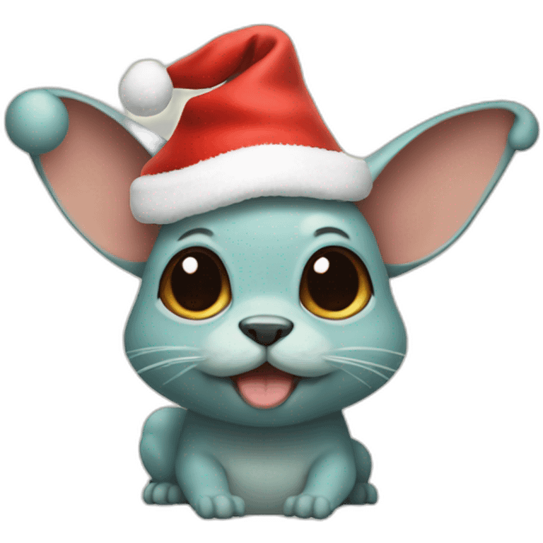 Grogu wearing a Christmas hat  emoji