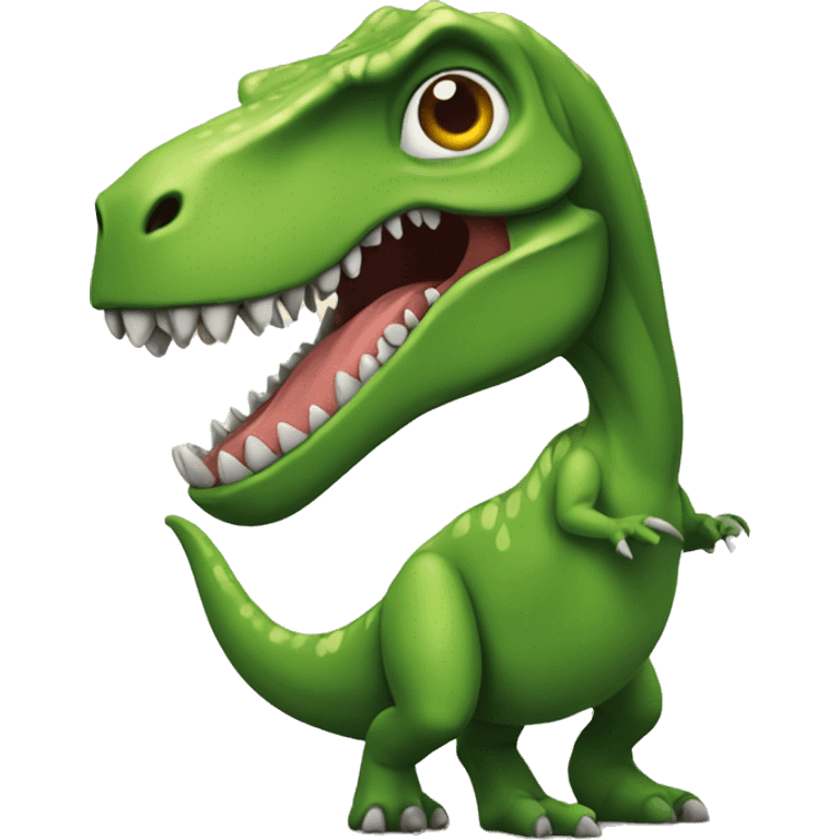 A trex holding a dinosaur  emoji