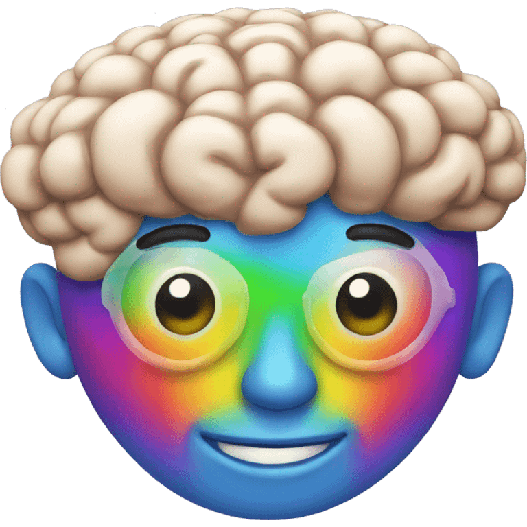 One almighty gay brain of future colorful emoji