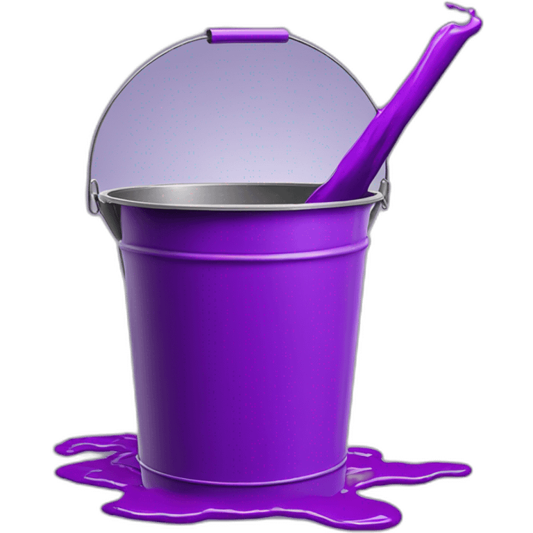 Photoshop Fill tool Metal bucket pouring purple paint emoji