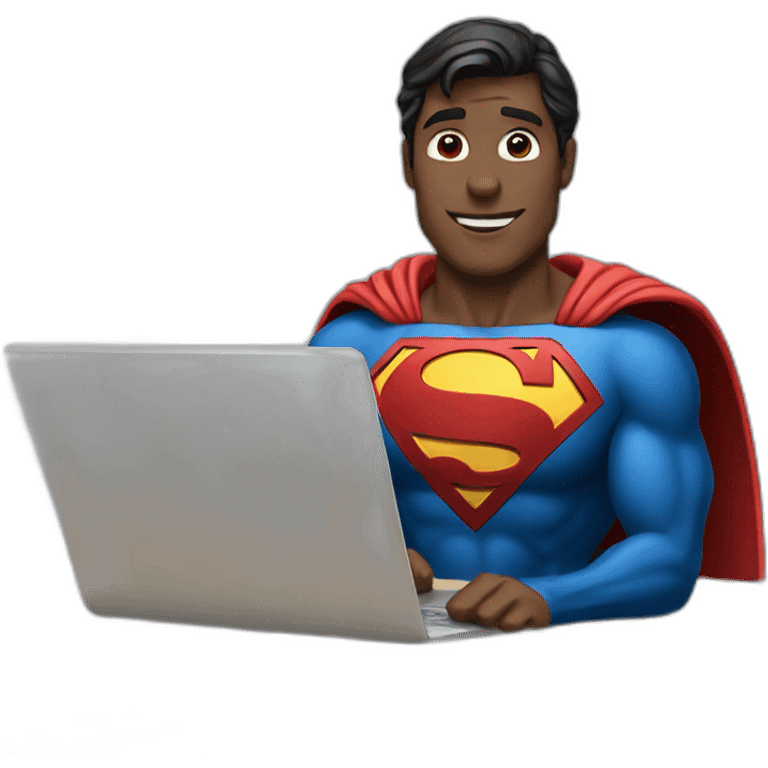 superman with laptop emoji