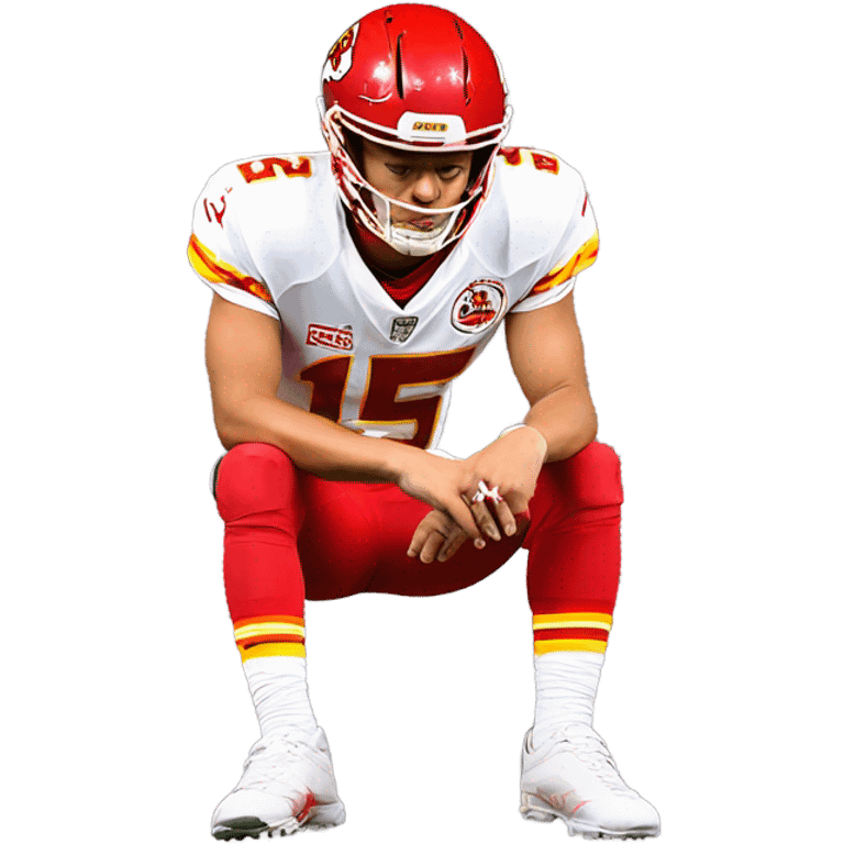 Patrick Mahomes with broken ankle emoji