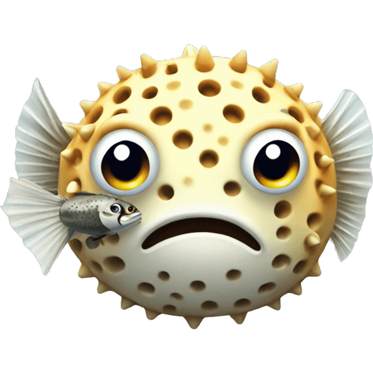 Pufferfish, gun, sweets emoji