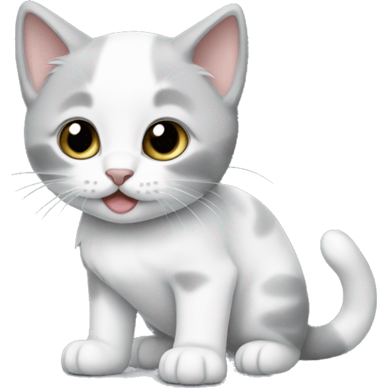 gray and white kitten emoji