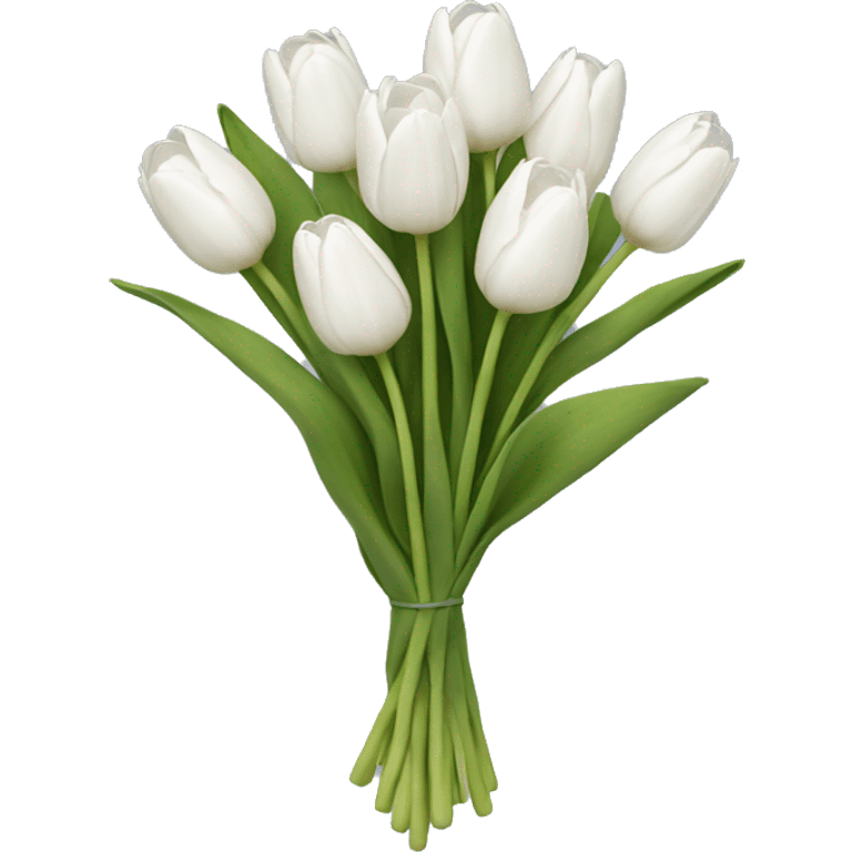 white tulip bouquet  emoji