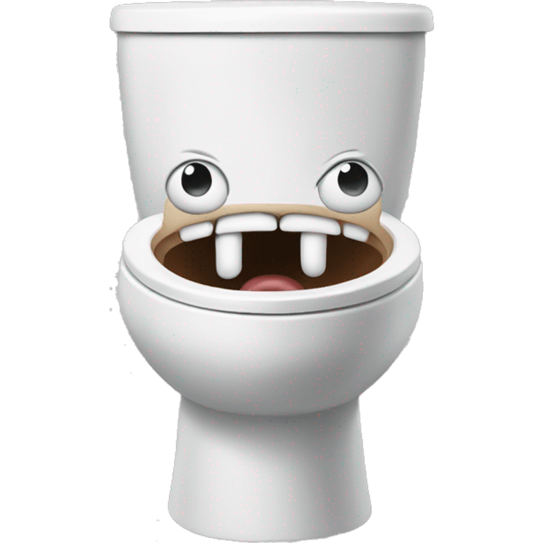 Toilet making a terrified face emoji