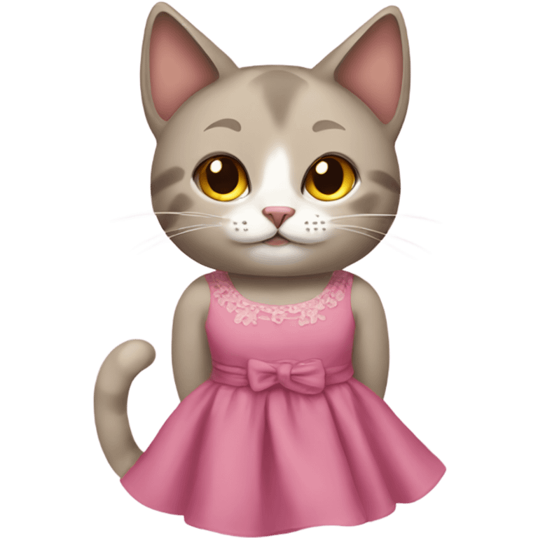 Cat wearing a dress emoji