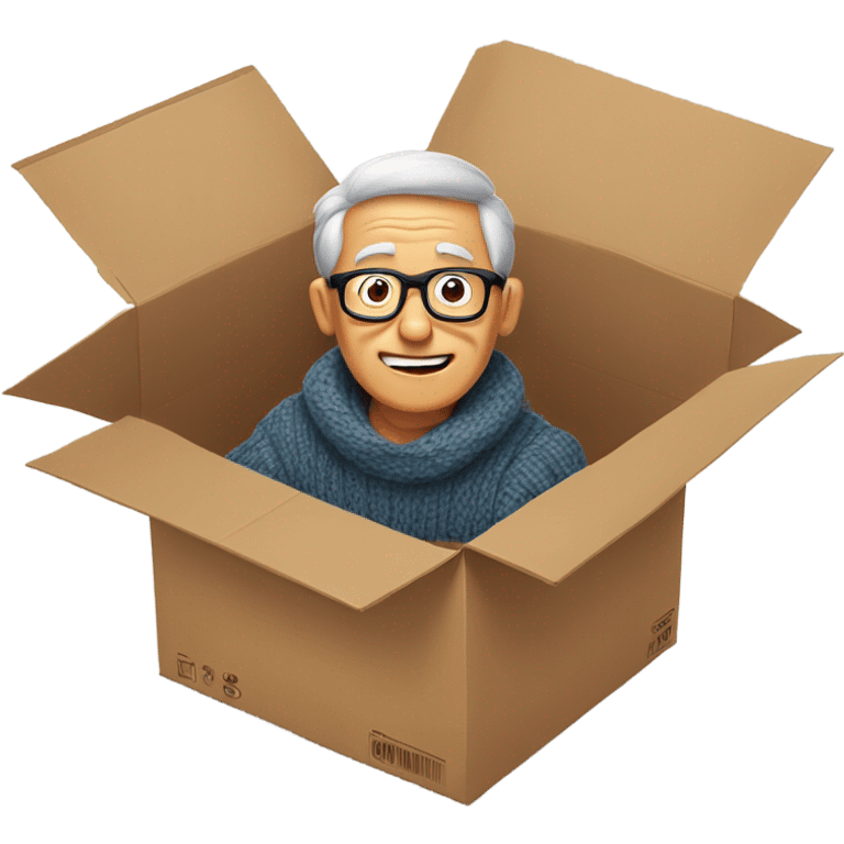 A grandad stuck in a box  emoji