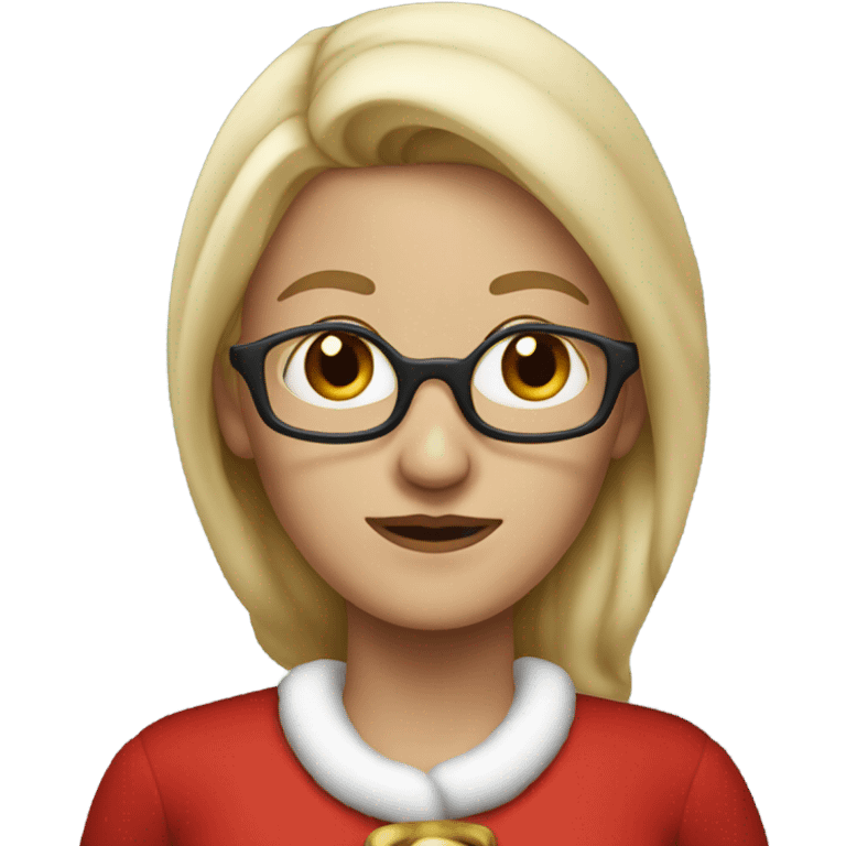 blonde middle aged woman with brown eyes dressed as santa claus emoji