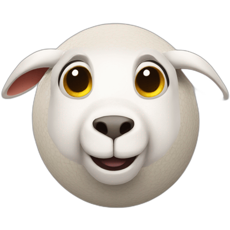 3d sphere with a cartoon Goat skin texture with big childish eyes emoji