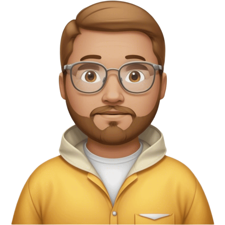 plus size bee keeper with light brown hair a goatee wearing glasses  emoji