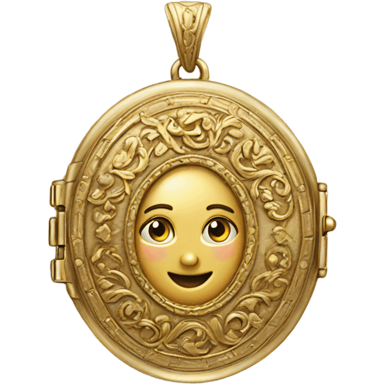 antique gold locket emoji