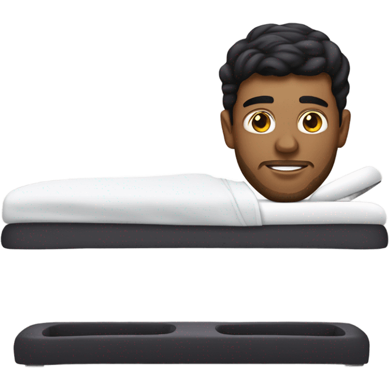 Justin Tucker on a massage table emoji