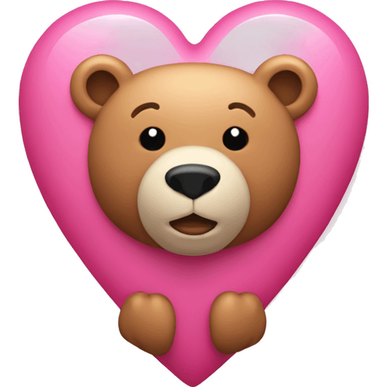 pink heart with a bear emoji