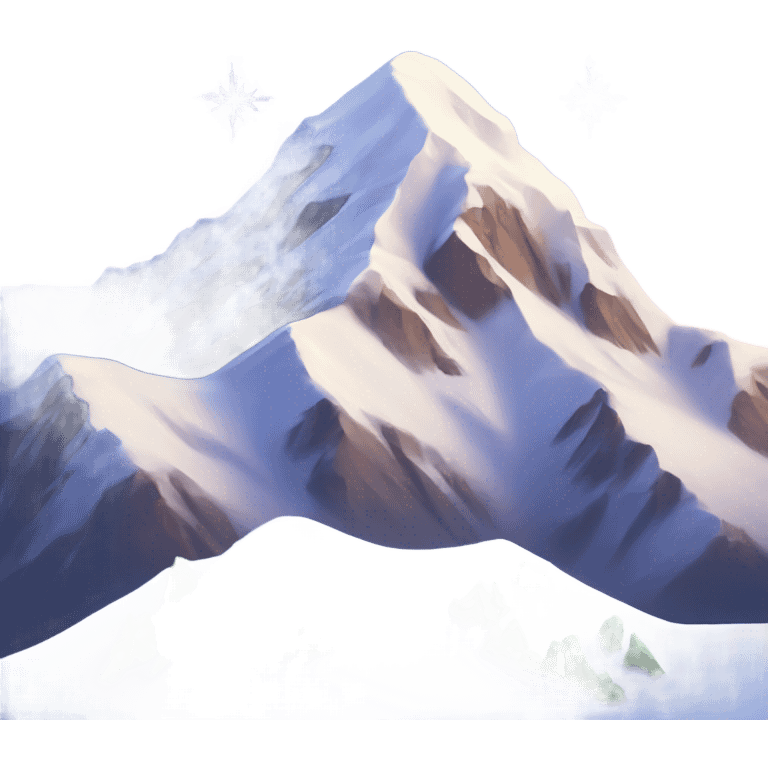 Snowcapped Mountain with three stars above emoji