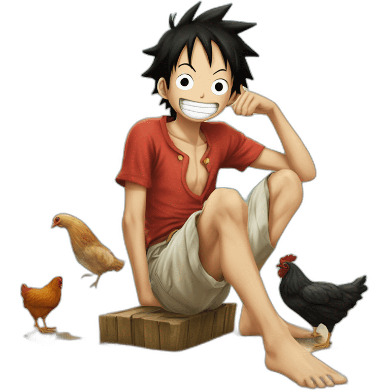 Luffy qui mange une cuisse de poulet emoji