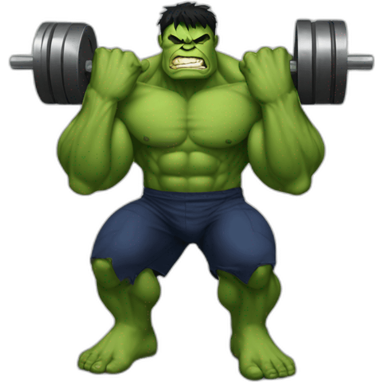 hulk doing heavy squats emoji