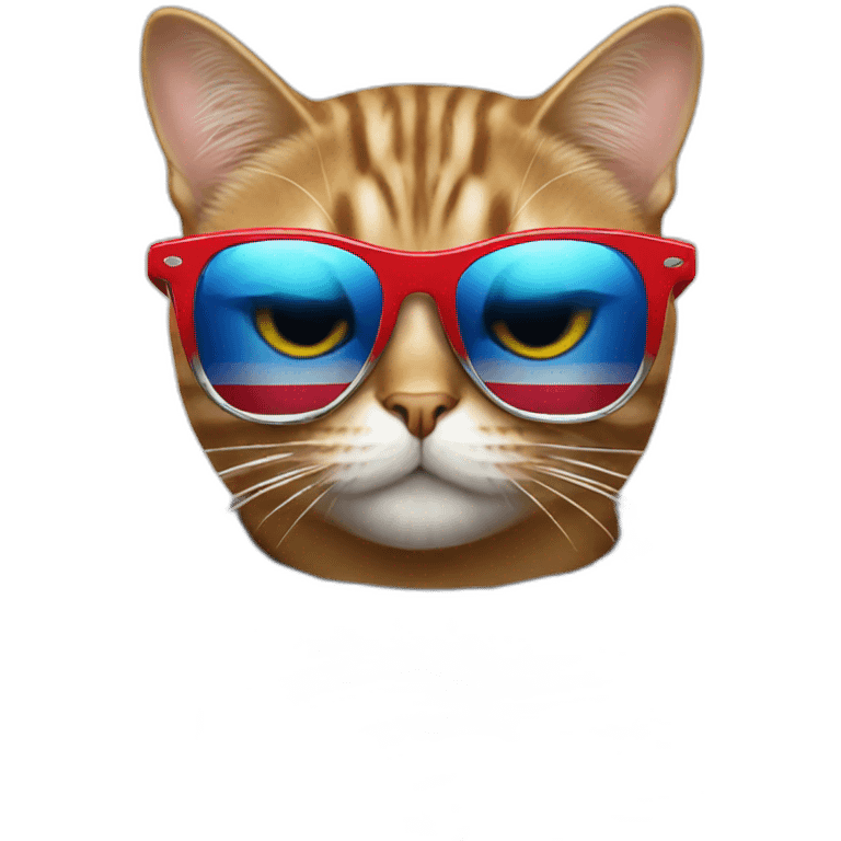 cat wearing american flag sunglasses emoji