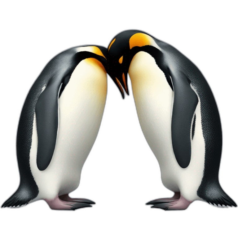 two penguins hugging emoji