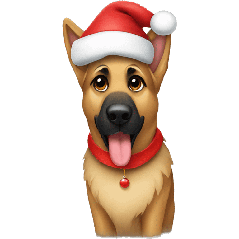 German Shepard santa hat emoji