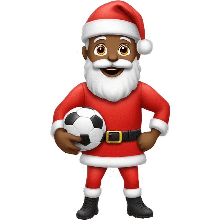 Papá Noel jugando futbol emoji