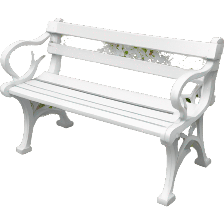 beautiful delicate white park bench emoji