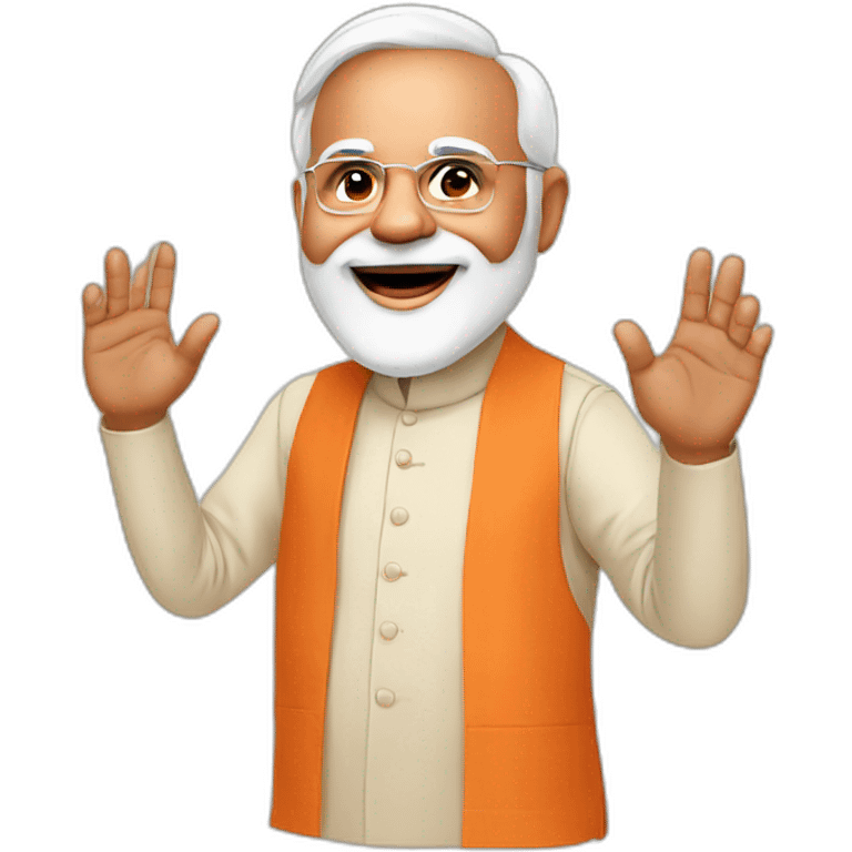 narendra modi saying hi emoji