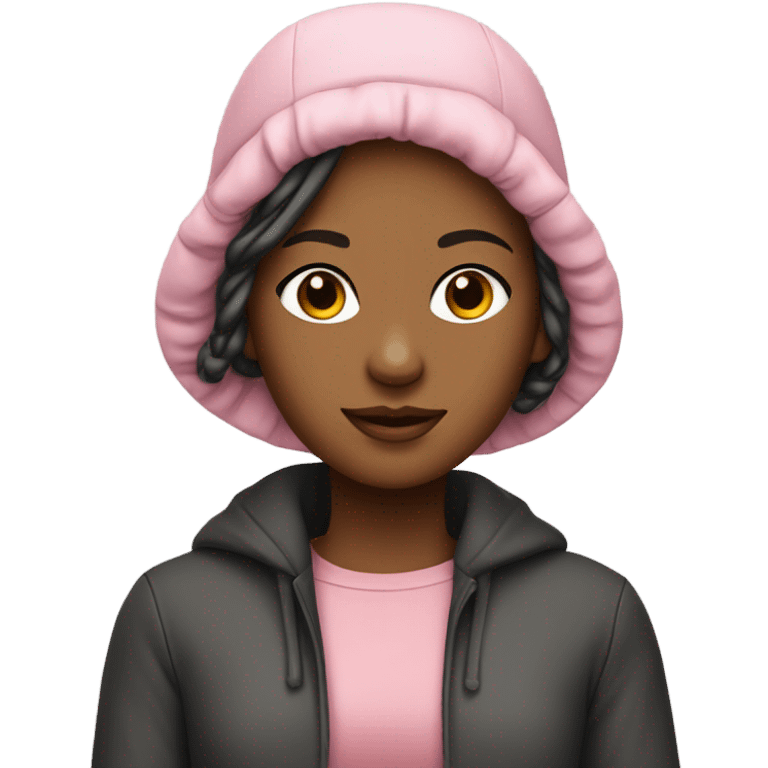 Stylish Girl with hair bonnet for bed emoji