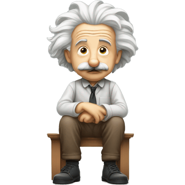 albert einstein sitting and in thinking position emoji