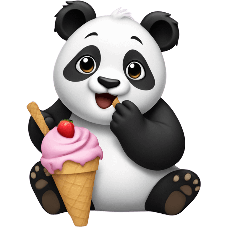 Panda eating ice cream emoji