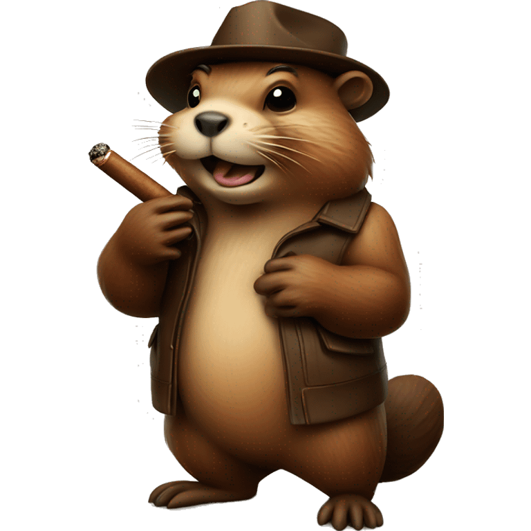 Beaver with a cigar emoji