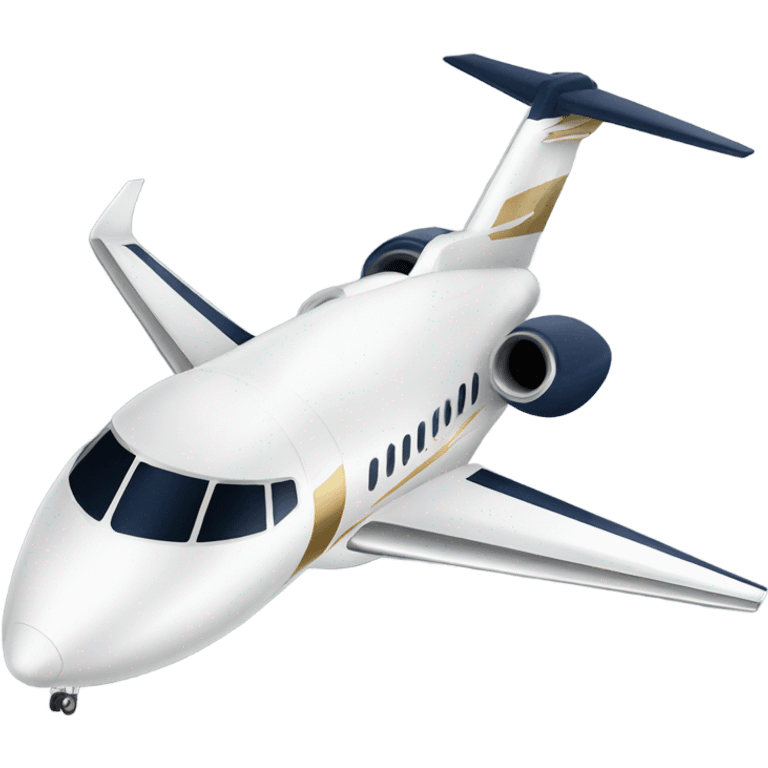 White, navy and gold private jet emoji