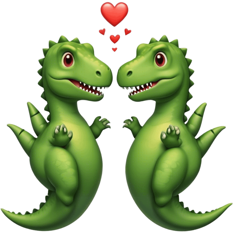 heart-shaped hands of a dinosaur emoji