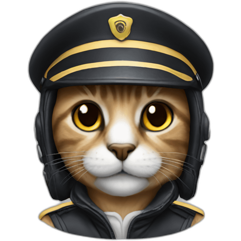 cat pilot with black face emoji