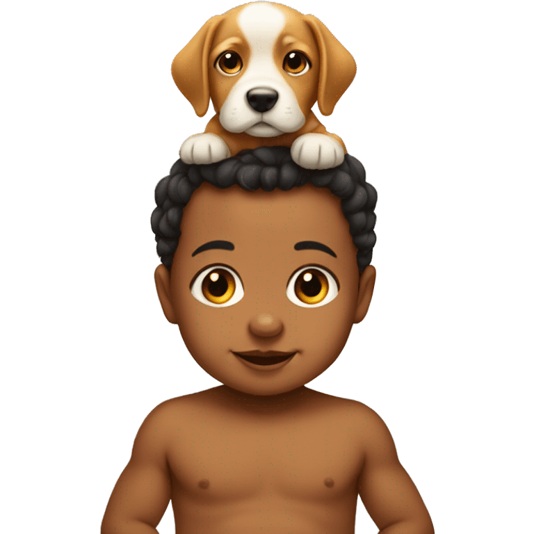 Baby with a dog on their head emoji