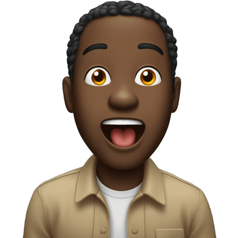 Black man with open mouth emoji