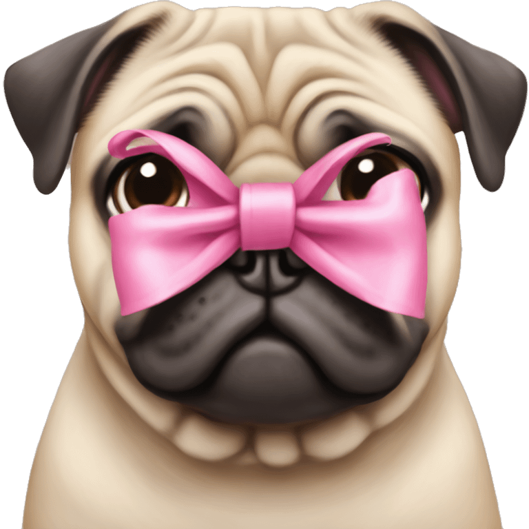 pug with a pink bow on its head  emoji